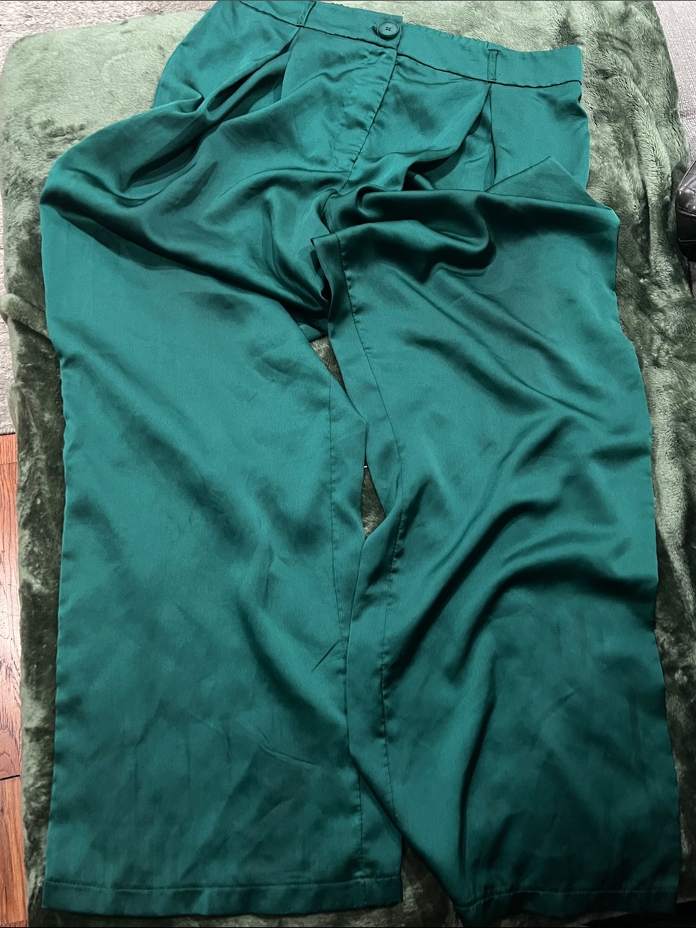 Haute Monde Emerald Green Wide Leg Pants